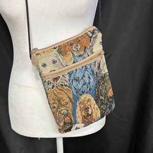 Tapestry Dog Pattern Crossbody Bag